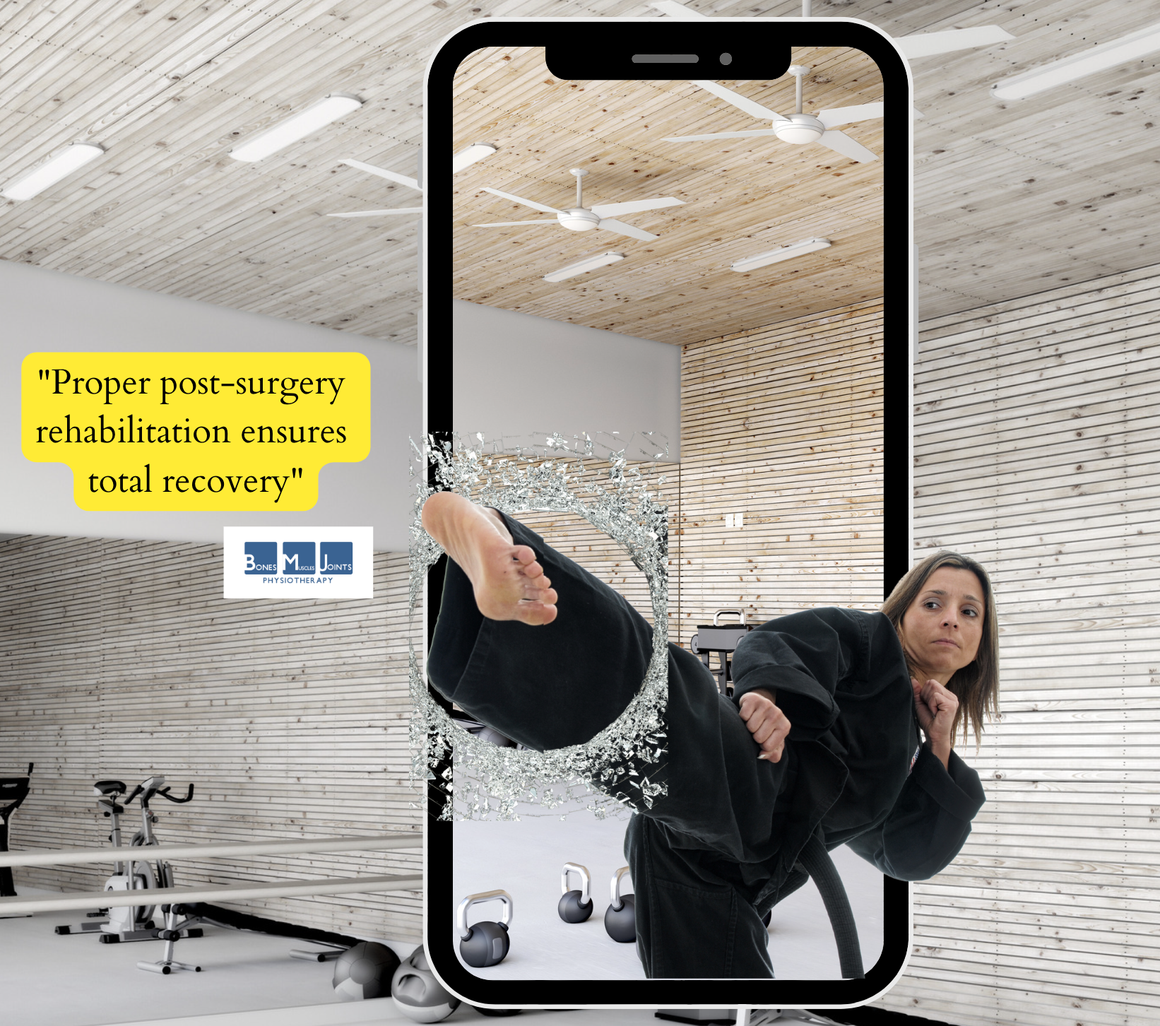 woman practising karate.